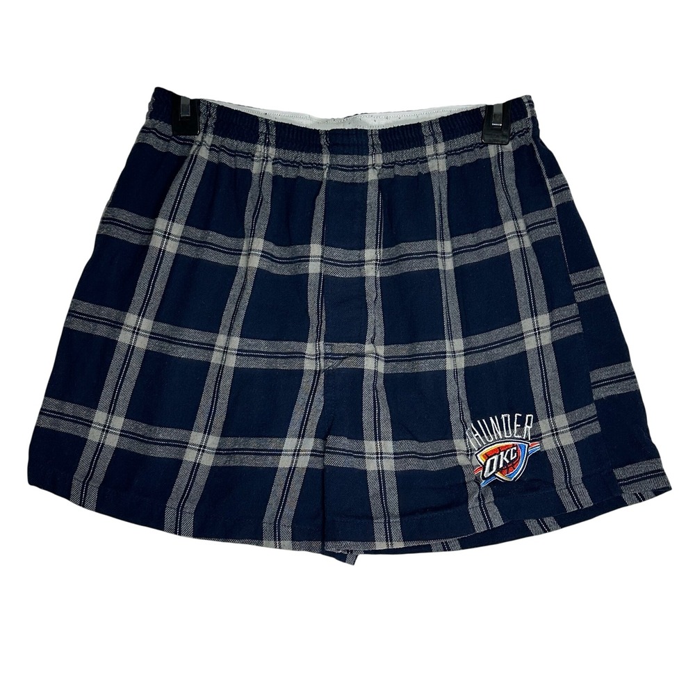 Concepts Sport Oklahoma City Thunder Mens Medium Navy Plaid Flannel Sleep Shorts